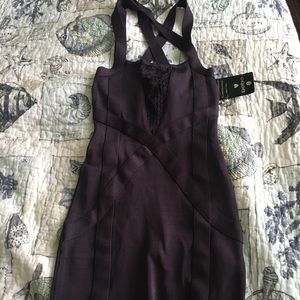 Bebe lace plunge dress xs